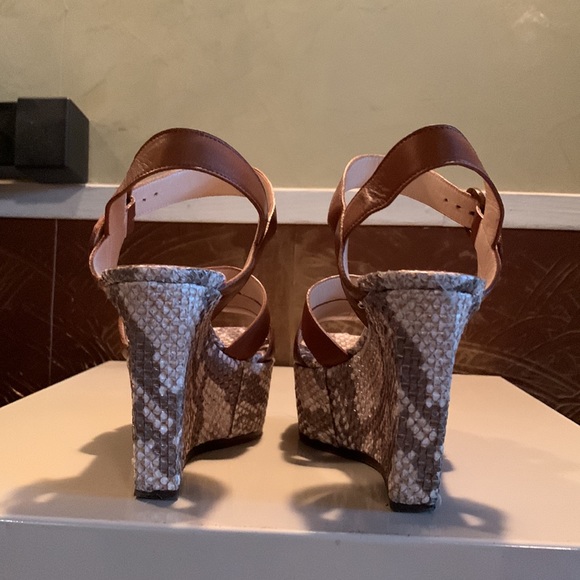 Casadei leather wedge sandals - Picture 3 of 6